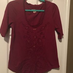 Anthropologie short sleeve sequined T-shirt size M